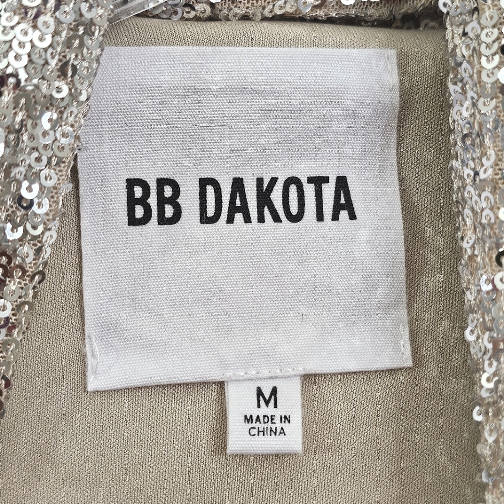 BB DAKOTA Nwot Silver Sequin Showstoper By Steve Madden Duster/Jacket - Picture 4 of 17